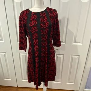 Dress barn dress sz 14 black and red